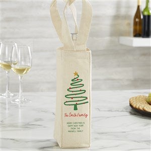 Abstract Christmas Tree Personalized Wine Tote Bag