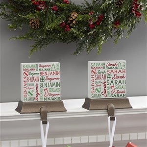 Holiday Repeating Name Personalized Stocking Holder