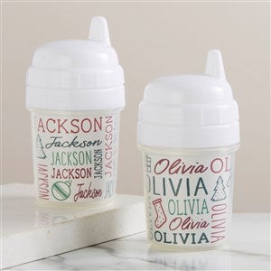 Holiday Repeating Name Personalized Baby Sippy Cup