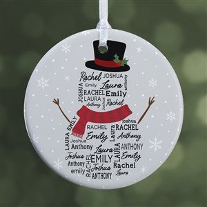 Snowman Repeating Name Personalized Ornament - Glossy - Unique Christmas Gifts & Décor