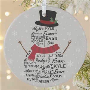 Snowman Repeating Name Personalized Ornament - Large