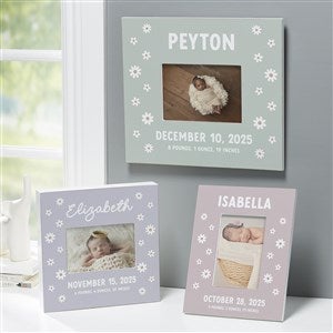 Retro Daisy Personalized Baby 4x6 Tabletop Frame- Horizontal