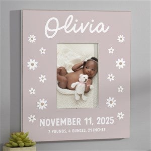Retro Daisy Personalized Baby 5x7 Wall Frame - Vertical