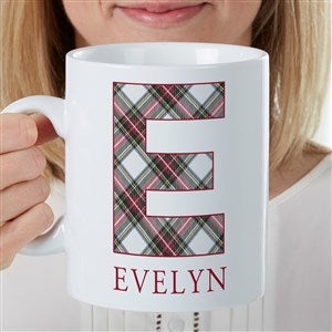 Classic Holiday Plaid Personalized Christmas Coffee Mug 30 oz.