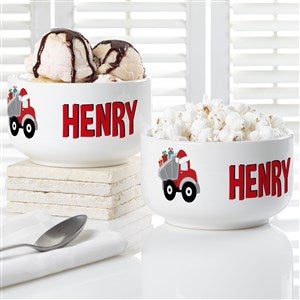 Construction & Monster Trucks Personalized Kids Christmas Snack Bowl