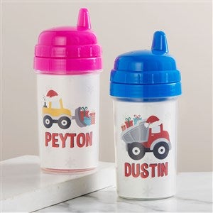 Construction & Monster Trucks Christmas Personalized Toddler Sippy Cup  - 42765