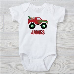 Construction & Monster Truck Personalized Christmas Baby Bodysuit