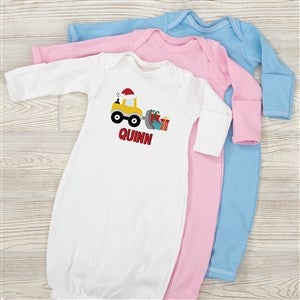 Construction & Monster Truck Personalized Christmas Baby Gown