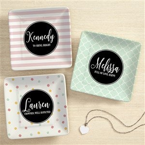 Name Meaning Personalized Ring Dish  - 42947