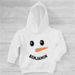 Smiling Snowman Personalized Toddler Holiday Hooded Sweatshirt