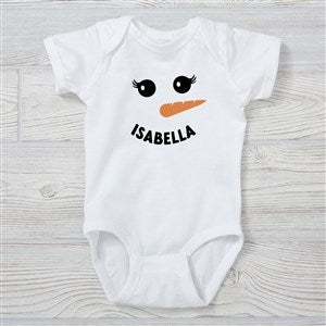 Smiling Snowman Personalized Baby Bodysuit