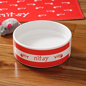 Personalized Ceramic Pet Bowls - Kitty Kitchen Small