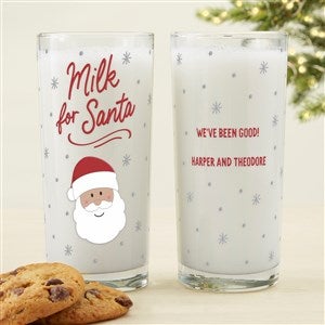 Cookies For Jolly Santa Personalized Tall Drinking Glass - 15 oz - 42994-T