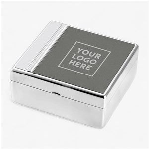Corporate Engraved Silver and Gunmetal Keepsake Box  - 43019
