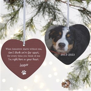 Pet Memorial Personalized Heart Ornament- 4 Matte - 2 Sided