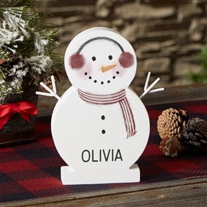 Watercolor Snowman Personalized Wooden Snowman - Small