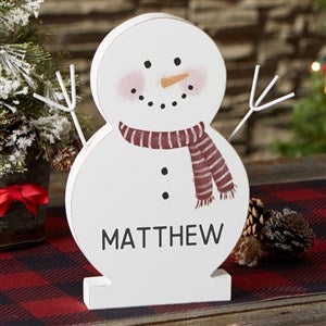 Watercolor Snowman Personalized Wooden Snowman - Large