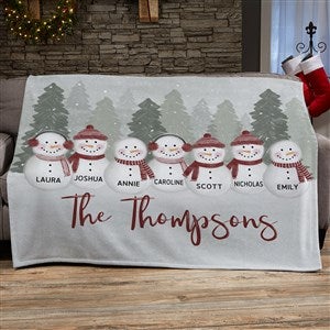 Watercolor Snowman Personalized Holiday Sweatshirt Blanket - 50x60
