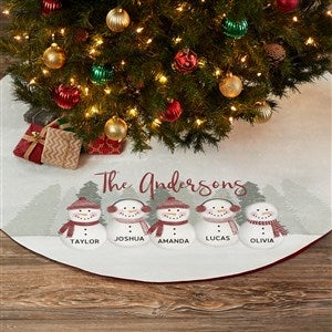 Watercolor Snowman Personalized Tree Skirt - 43090
