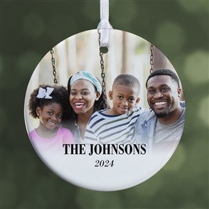 Merry & Bright Personalized Photo Christmas Ornament - Glossy