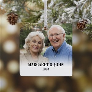 Merry & Bright Personalized Metal Photo Christmas Ornament