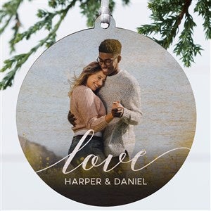 Love Photo Personalized Ornament-3.75 Wood - 1 Sided