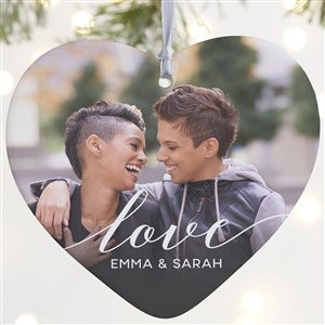 Love Photo Personalized Heart Ornament- 4 Matte - 1 Sided