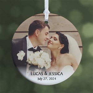 Wedded Bliss Photo Personalized Ceramic Ornament - Small
