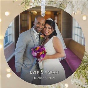 Wedded Bliss Photo Personalized Ceramic Ornament - Large