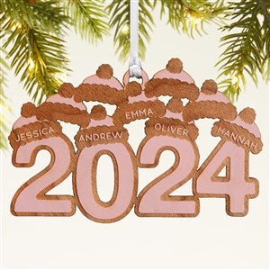 2024 Personalized Wood Christmas Ornament - Pink