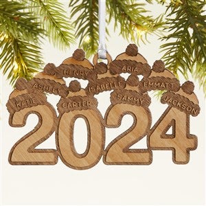 2024 Personalized Wood Christmas Ornament - Natural