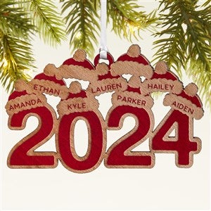 2024 Personalized Wood Christmas Ornament - Red