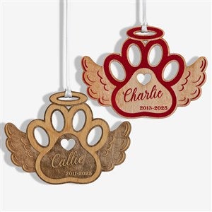 Pet Memorial Wings Personalized Wood Ornament - 43148