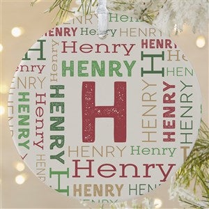 Christmas Repeating Name Personalized Ornament - Large