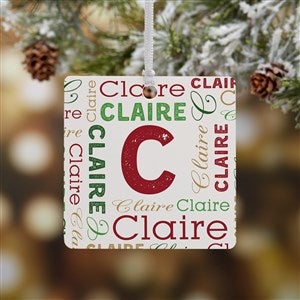 Christmas Repeating Name Personalized Metal Ornament