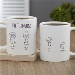 Stick Figure Family Personalized Coffee Mug 11oz.- White