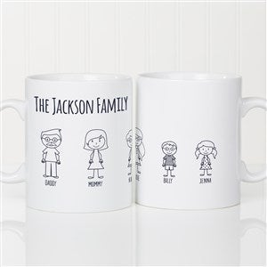 Stick Figure Family Personalized 30 oz. Oversized Coffee Mug