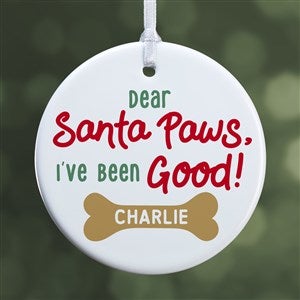 Santa Paws Personalized Ornament-2.85 Glossy - 1 Sided