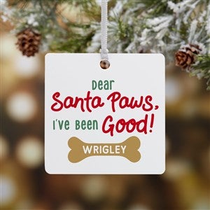 Santa Paws Personalized Ornament-2.75 Metal - 1 Sided