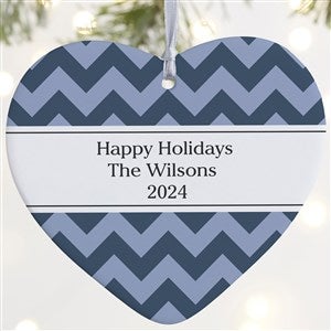 Christmas Custom Pattern Personalized Heart Ornament- 4 Matte - 1 Sided