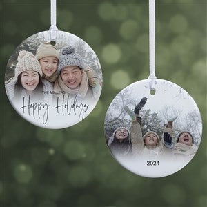 Script Family Photo Personalized Ornament  - 43214