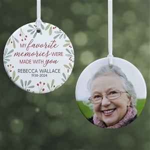 Floral Memorial Photo Personalized Ornament- 2.85 Glossy - 2 Sided