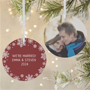 Snowflake Personalized Photo Christmas Ornament- 3.75 Matte - 2 Sided