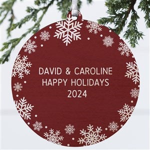 Snowflake Personalized Christmas Ornament- 3.75 Wood - 1 Sided