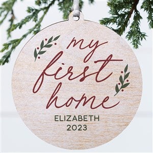 Our First Home Personalized Wood Christmas Ornament