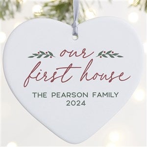 Our First Home Personalized Heart Christmas Ornament - Large