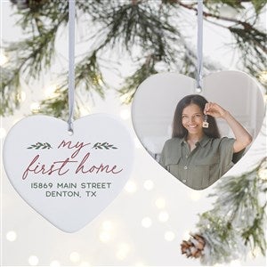 Our First Home Personalized Heart Christmas Ornament - Large - 2-Sided