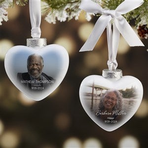 Treasured Memory Personalized Deluxe Photo Heart Ornament