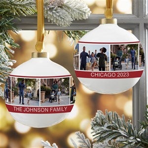 Family Photo Personalized Ball Christmas Ornament  - 43320