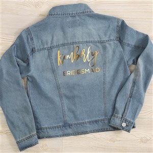 Metallic Foil Bridal Party Personalized Jean Jacket